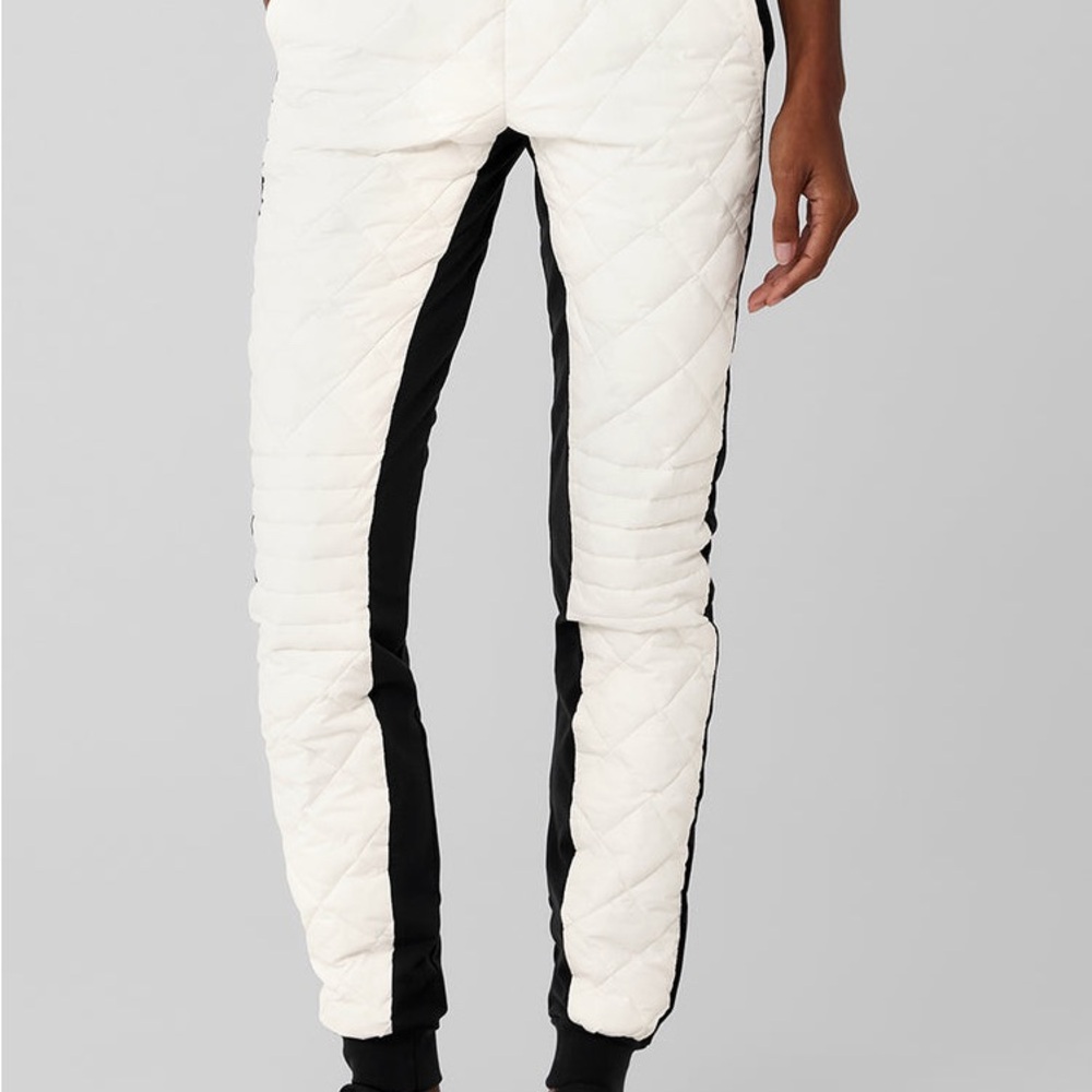 ALO Yoga Black and White Quilted Joggers